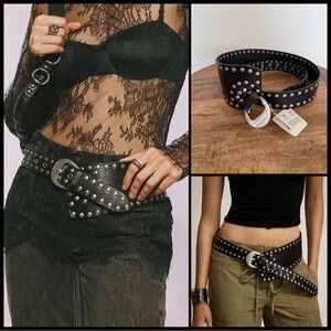 NWT Free People Jagger Hip Belt in Black Size M/L